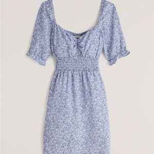 Abercrombie & Fitch Faux Silk Smocked Waist Mini Dress